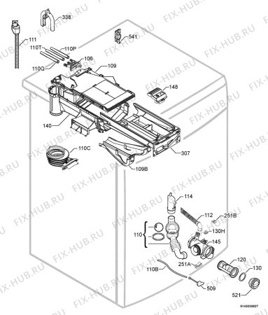 Взрыв-схема стиральной машины Aeg Electrolux L72812 - Схема узла Hydraulic System 272